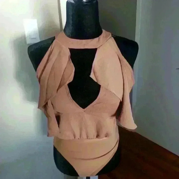 Fashion Nova Womens Tan Bodysuit M - Picture 2 of 14